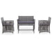 4 Piece Garden Lounge Set With Cushion Poly Rattan