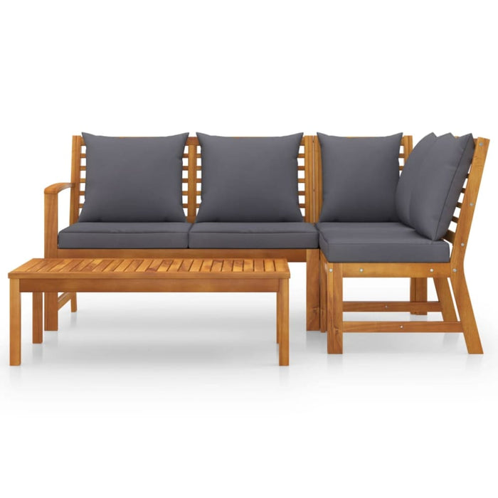 4 Piece Garden Lounge Set With Cushion Solid Acacia Wood