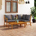 4 Piece Garden Lounge Set With Cushion Solid Acacia Wood