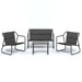 4 Piece Garden Lounge Set With Cushions Anthracite Steel