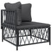 4 Piece Garden Lounge Set With Cushions Anthracite Steel