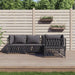 4 Piece Garden Lounge Set With Cushions Anthracite Steel