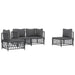 4 Piece Garden Lounge Set With Cushions Anthracite Steel