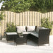 4 Piece Garden Lounge Set With Cushions Black Poly Rattan