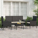 4 Piece Garden Lounge Set With Cushions Black Poly Rattan