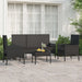 4 Piece Garden Lounge Set With Cushions Black Poly Rattan