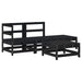 4 Piece Garden Lounge Set With Cushions Black Solid Wood