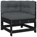 4 Piece Garden Lounge Set With Cushions Black Solid Wood