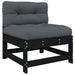 4 Piece Garden Lounge Set With Cushions Black Solid Wood