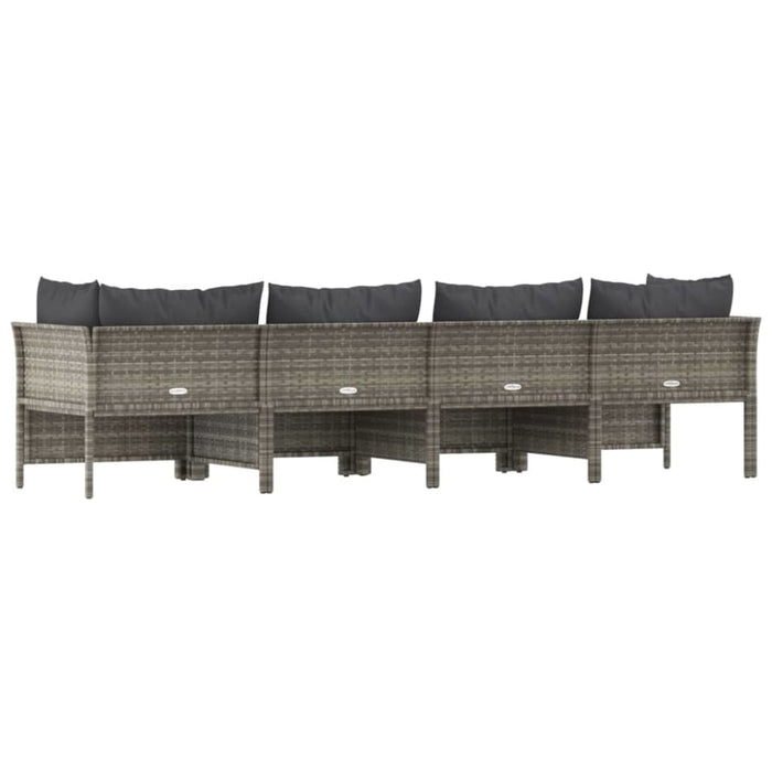 4 Piece Garden Lounge Set With Cushions Grey Poly Rattan