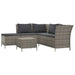 4 Piece Garden Lounge Set With Cushions Grey Poly Rattan