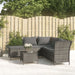 4 Piece Garden Lounge Set With Cushions Grey Poly Rattan