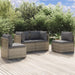 4 Piece Garden Lounge Set With Cushions Grey Poly Rattan