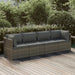 4 Piece Garden Lounge Set With Cushions Grey Poly Rattan