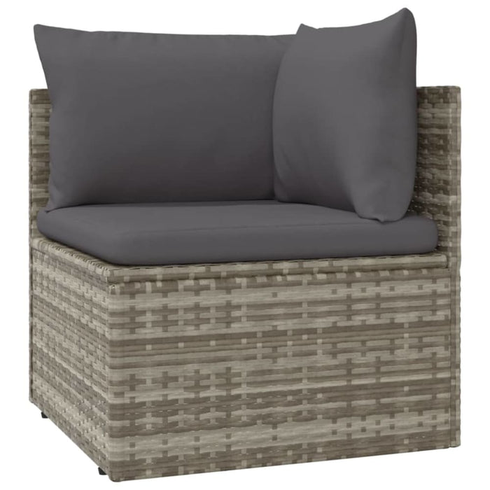 4 Piece Garden Lounge Set With Cushions Grey Poly Rattan