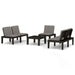 4 Piece Garden Lounge Set With Cushions Plastic Grey Tbpkntl