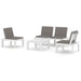 4 Piece Garden Lounge Set With Cushions Plastic White