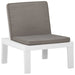 4 Piece Garden Lounge Set With Cushions Plastic White