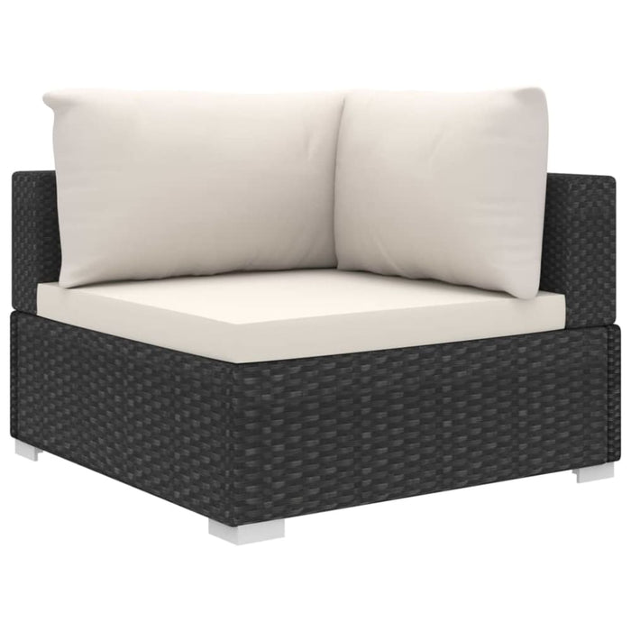 4 Piece Garden Lounge Set With Cushions Poly Rattan Black