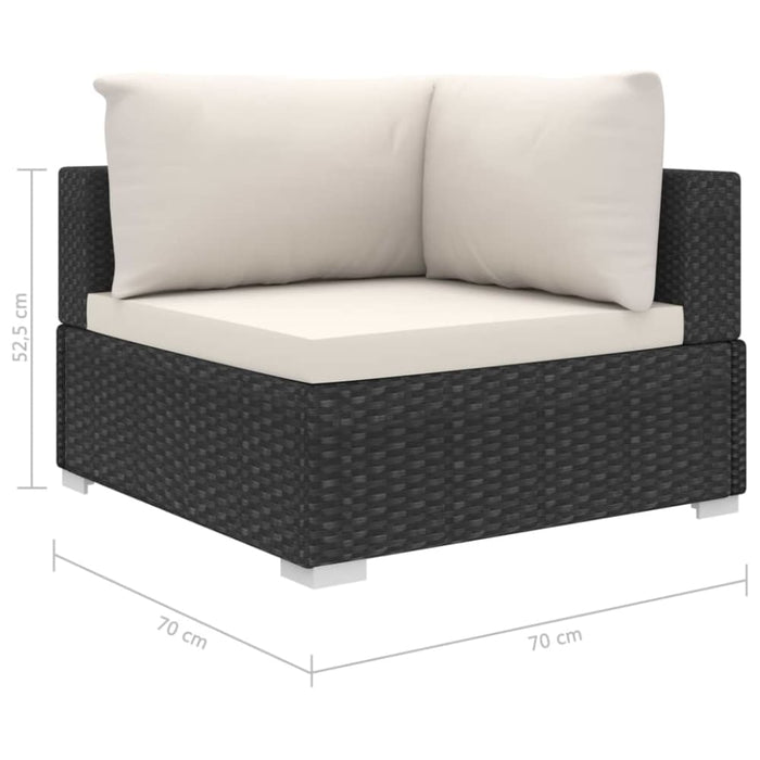 4 Piece Garden Lounge Set With Cushions Poly Rattan Black