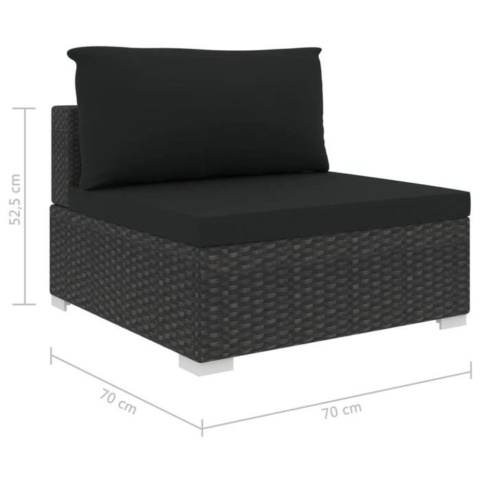 4 Piece Garden Lounge Set With Cushions Poly Rattan Black