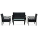 4 Piece Garden Lounge Set With Cushions Poly Rattan Black