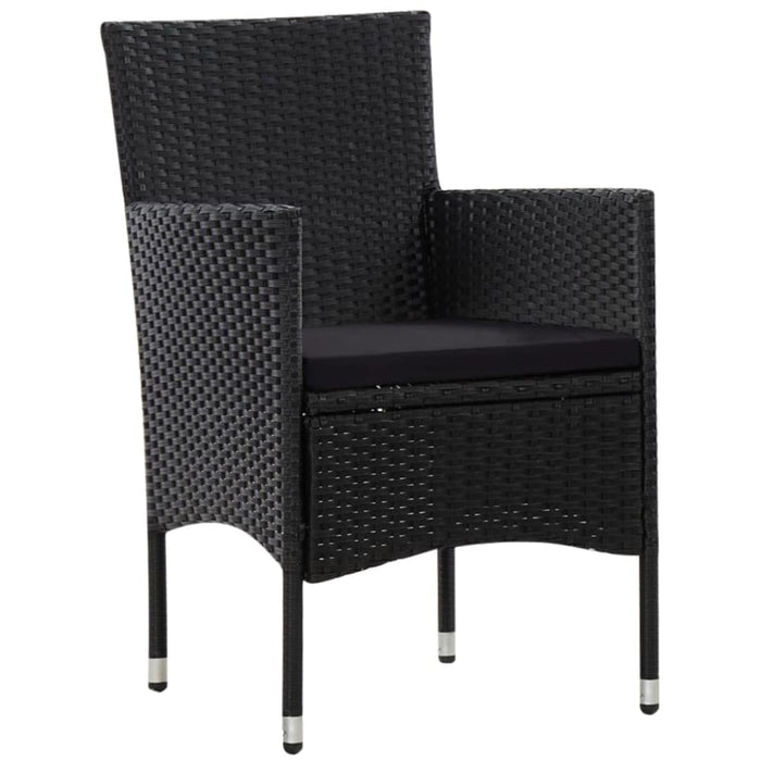 4 Piece Garden Lounge Set With Cushions Poly Rattan Black