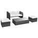 4 Piece Garden Lounge Set With Cushions Poly Rattan Black