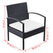 4 Piece Garden Lounge Set With Cushions Poly Rattan Black