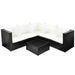 4 Piece Garden Lounge Set With Cushions Poly Rattan Black