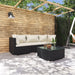 4 Piece Garden Lounge Set With Cushions Poly Rattan Black