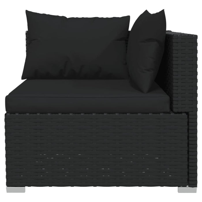 4 Piece Garden Lounge Set With Cushions Poly Rattan Black