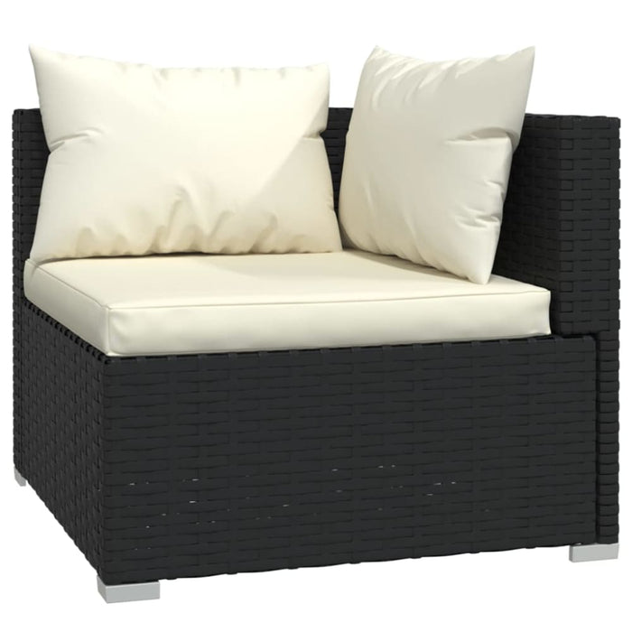 4 Piece Garden Lounge Set With Cushions Poly Rattan Black