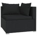 4 Piece Garden Lounge Set with Cushions Poly Rattan Black