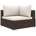 4 Piece Garden Lounge Set With Cushions Poly Rattan Brown