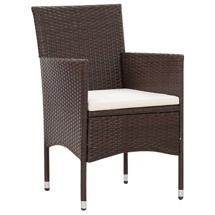 4 Piece Garden Lounge Set With Cushions Poly Rattan Brown