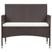 4 Piece Garden Lounge Set With Cushions Poly Rattan Brown