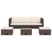 4 Piece Garden Lounge Set With Cushions Poly Rattan Brown