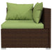 4 Piece Garden Lounge Set With Cushions Poly Rattan Brown