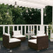 4 Piece Garden Lounge Set With Cushions Poly Rattan Brown