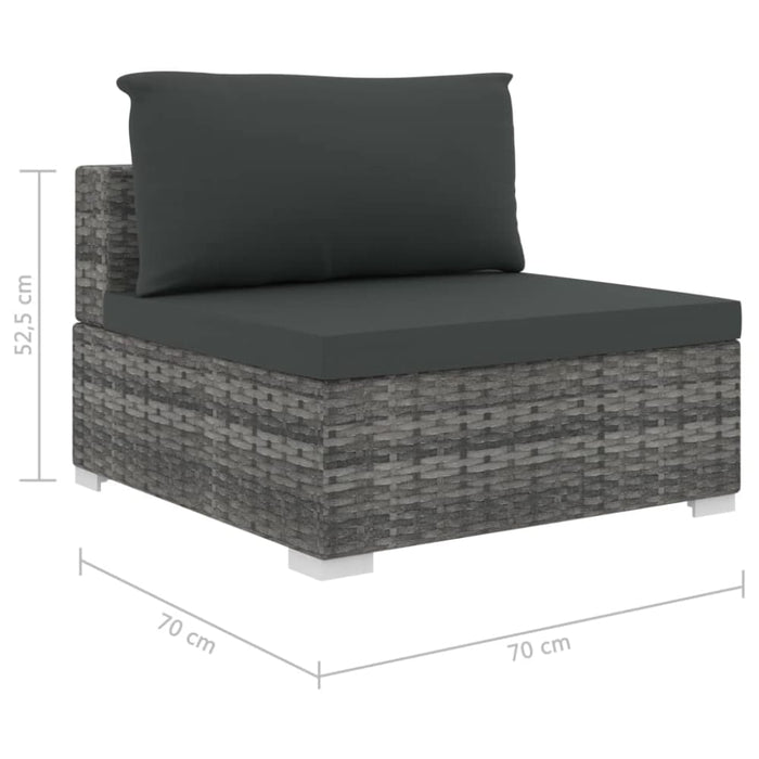 4 Piece Garden Lounge Set With Cushions Poly Rattan Grey