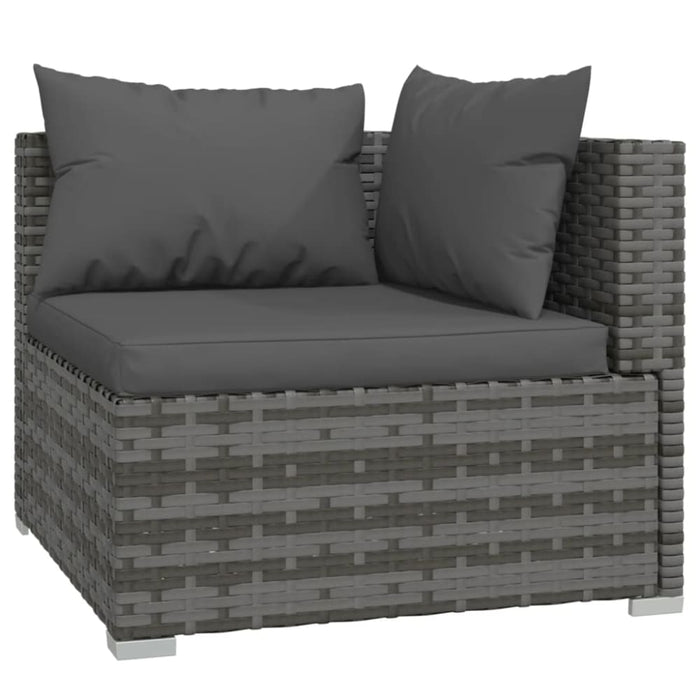 4 Piece Garden Lounge Set With Cushions Poly Rattan Grey