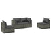 4 Piece Garden Lounge Set With Cushions Poly Rattan Grey