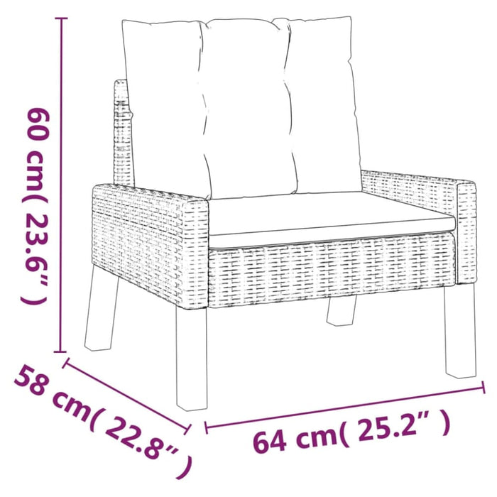 4 Piece Garden Lounge Set With Cushions Poly Rattan&solid