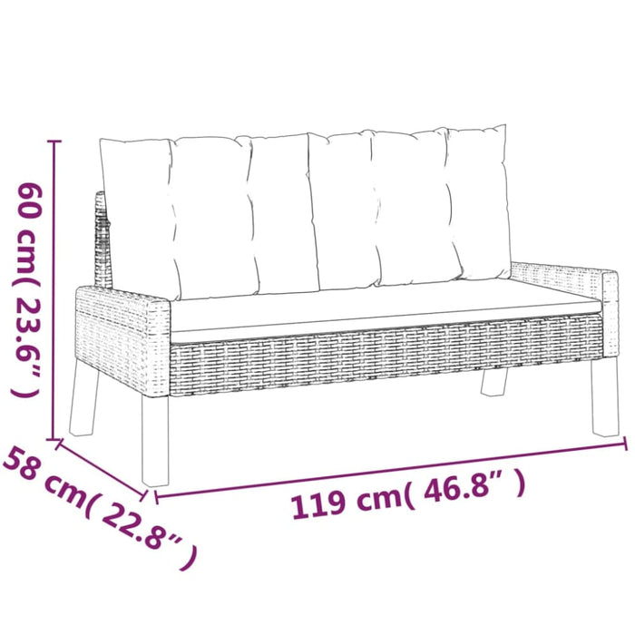 4 Piece Garden Lounge Set With Cushions Poly Rattan&solid