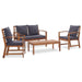 4 Piece Garden Lounge Set With Cushions Solid Acacia Wood