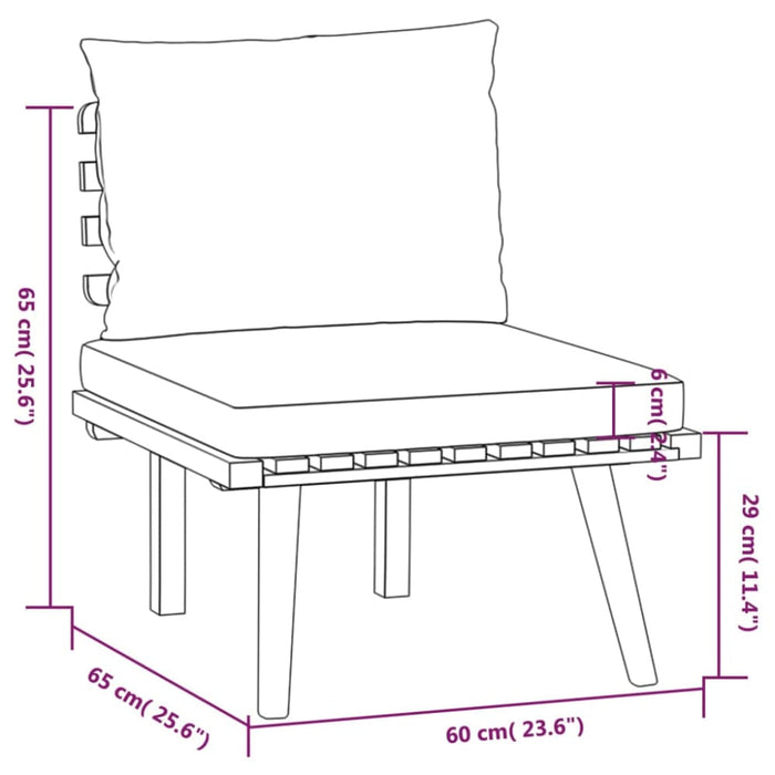 4 Piece Garden Lounge Set With Cushions Solid Acacia Wood