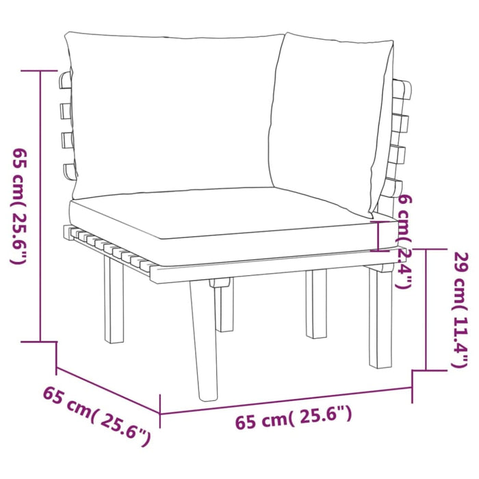 4 Piece Garden Lounge Set With Cushions Solid Acacia Wood