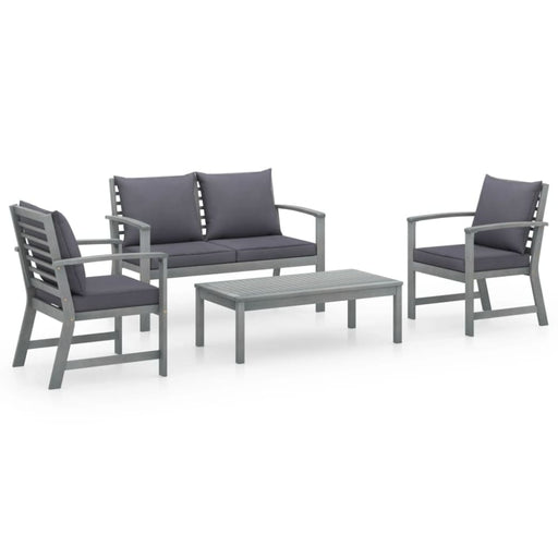 4 Piece Garden Lounge Set With Cushions Solid Acacia Wood