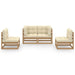 4 Piece Garden Lounge Set With Cushions Solid Pinewood